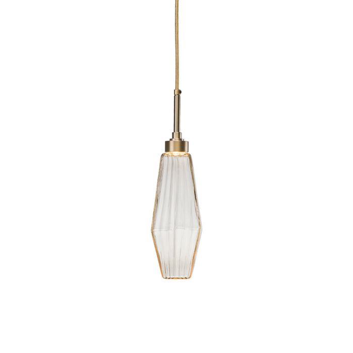 Aalto LED Pendant Light in Heritage Brass/Amber Glass (17.2-Inch).