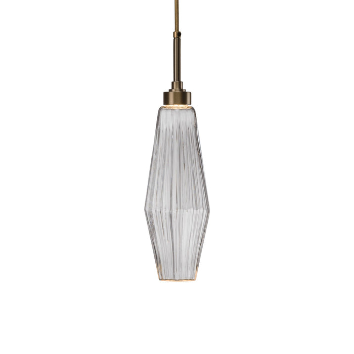 Aalto LED Pendant Light in Heritage Brass/Clear Glass (19.2-Inch).