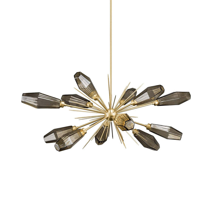 Aalto Oval Starburst LED Chandelier in Gilded Brass/Bronze Glass.