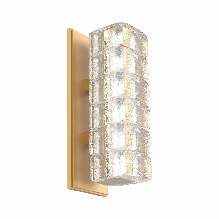 Asscher LED Wall Light in Gilded Brass.