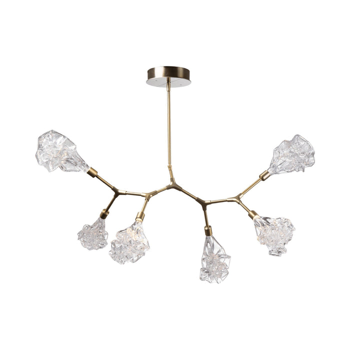 Blossom Modern Branch LED Pendant Light in Heritage Brass (6-Light).