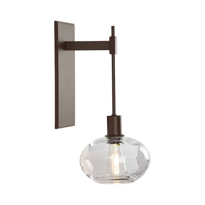 Coppa Tempo Wall Light in Flat Bronze/Clear Glass.