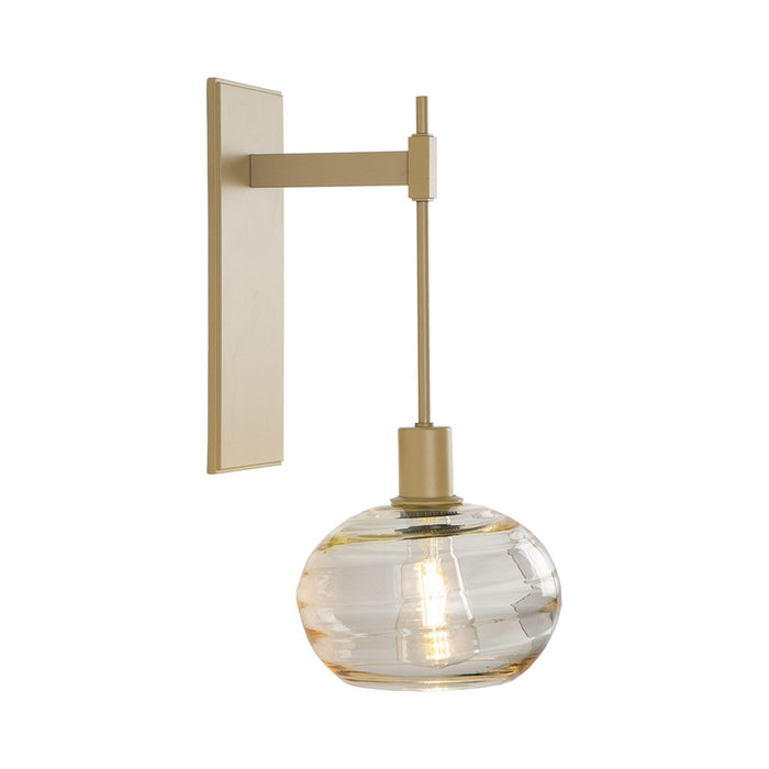 Coppa Tempo Wall Light in Gilded Brass/Amber Glass.