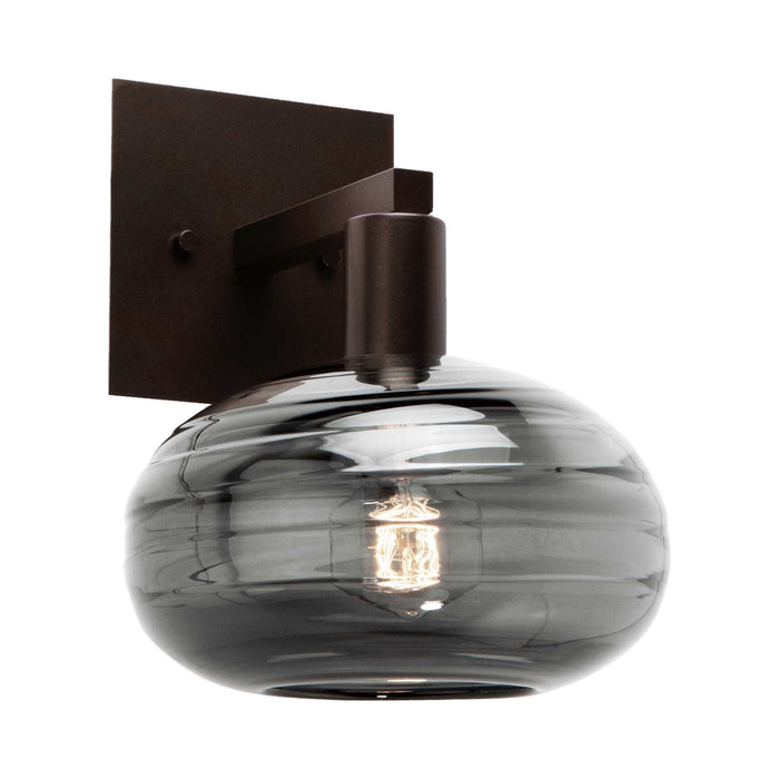 Coppa Wall Light in Flat Bronze/Smoke Glass.