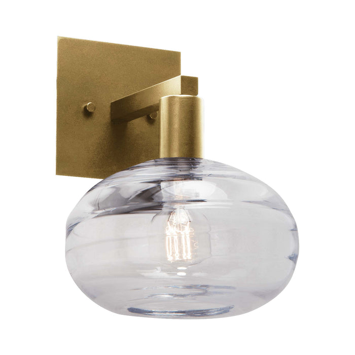 Coppa Wall Light in Gilded Brass/Clear Glass.