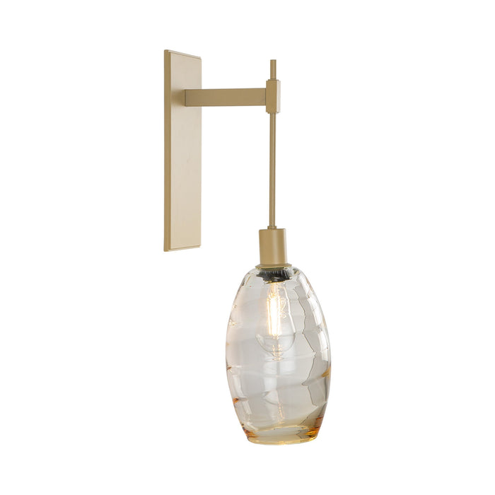 Ellisse Tempo Wall Light in Gilded Brass/Optic Blown Glass - Amber.