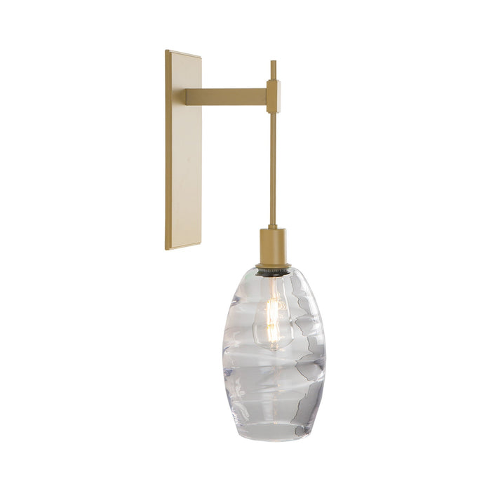 Ellisse Tempo Wall Light in Gilded BrassOptic Blown Glass - Clear.