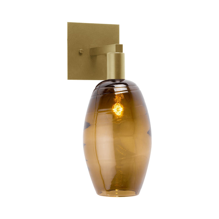 Ellisse Wall Light in Gilded Brass/Optic Blown Glass - Bronze.