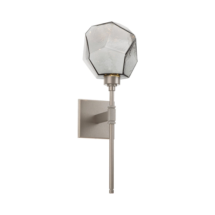 Gem Belvedere LED Wall Light in Metallic Beige Silver/Smoke Glass.