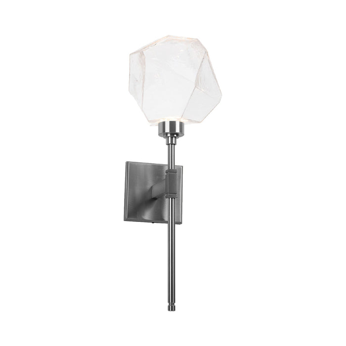 Gem Belvedere LED Wall Light in Satin Nickel/Clear Glass.
