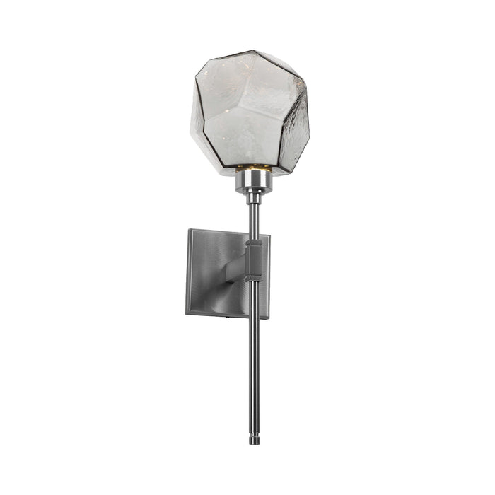 Gem Belvedere LED Wall Light in Satin Nickel/Smoke Glass.