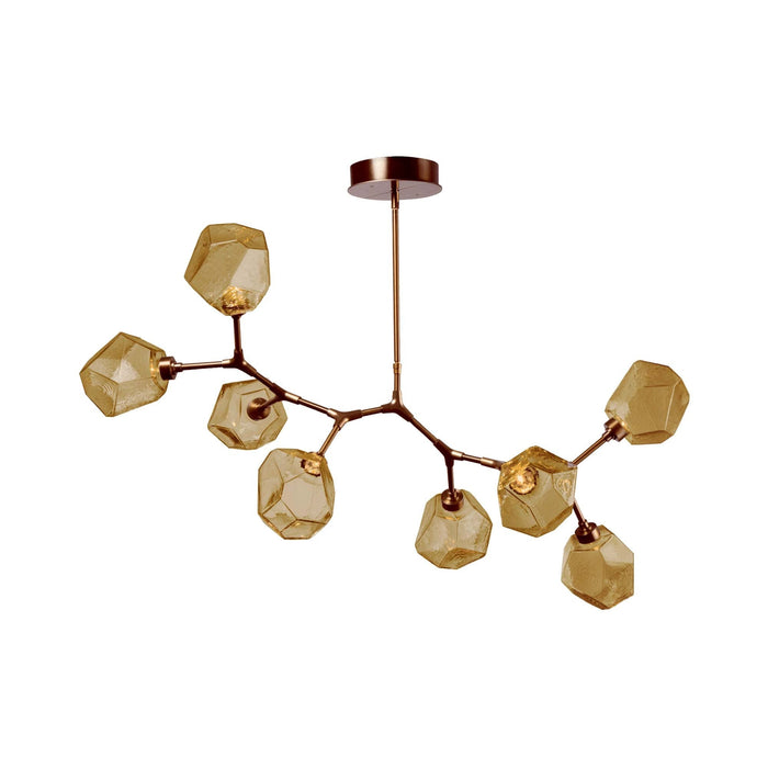 Gem Modern Branch LED Pendant Light in Oil Rubbed Bronze/Bronze Glass (8-Light).