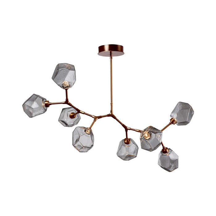 Gem Modern Branch LED Pendant Light in Oil Rubbed Bronze/Smoke Glass (8-Light).