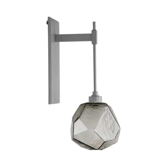 Gem Tempo LED Wall Light in Metallic Beige Silver/Smoke Glass.