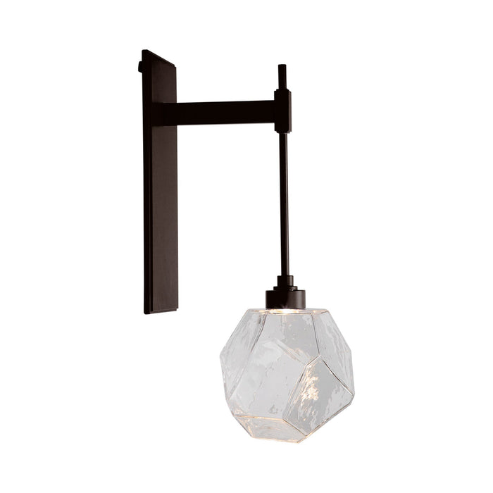Gem Tempo LED Wall Light in Flat Bronze/Clear Glass.