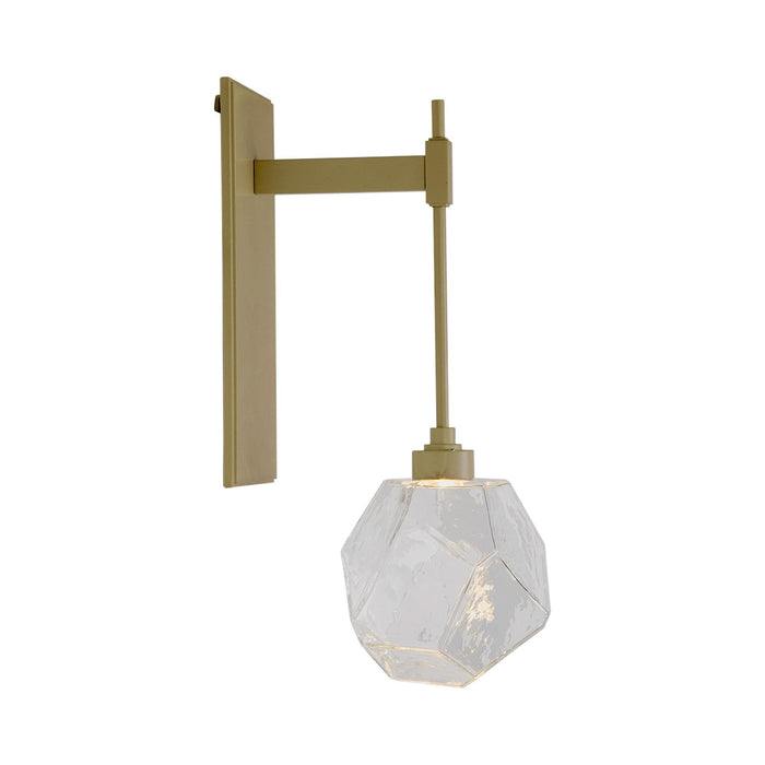 Gem Tempo LED Wall Light in Gilded Brass/Clear Glass.