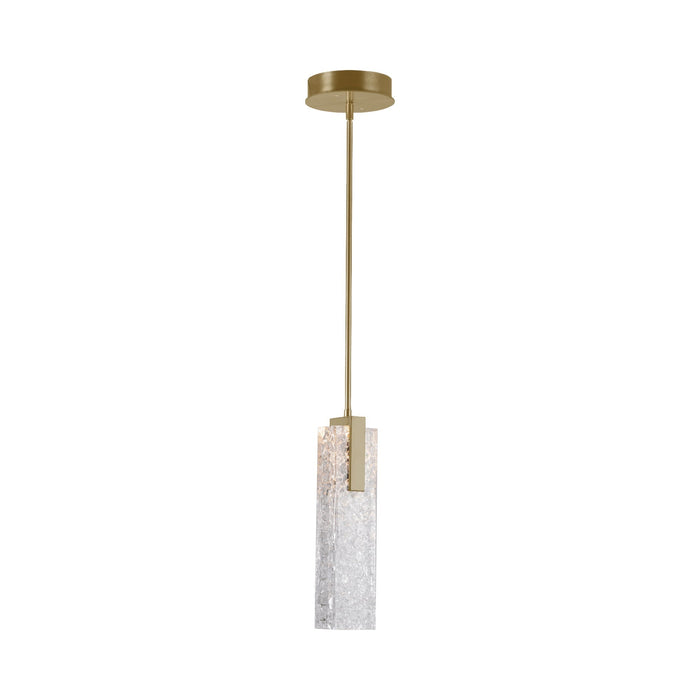 Glacier LED Pendant Light in Gilded Brass.