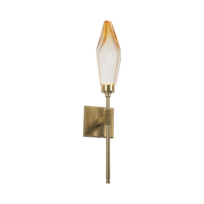 Rock Crystal Indoor Belvedere ADA LED Wall Light in Heritage Brass/Chilled - Amber.