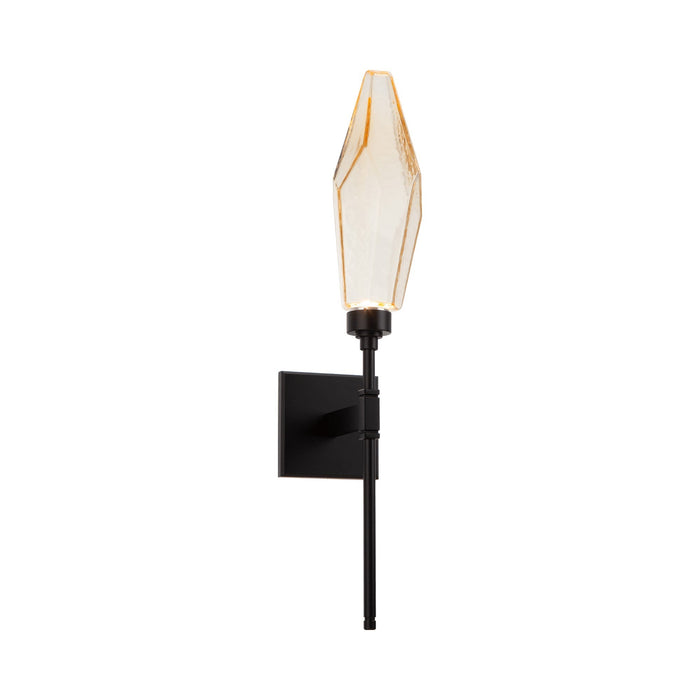 Rock Crystal Indoor Belvedere ADA LED Wall Light in Matte Black/Chilled - Amber.