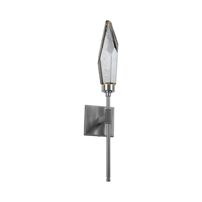 Rock Crystal Indoor Belvedere ADA LED Wall Light in Satin Nickel/Chilled - Smoke.