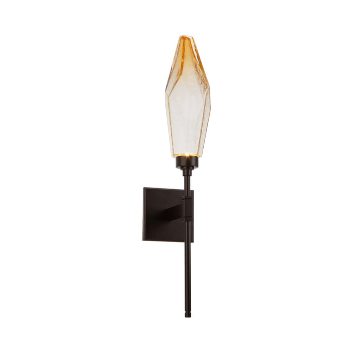 Rock Crystal Indoor Belvedere LED Wall Light in Flat Bronze/Chilled - Amber.
