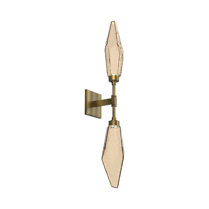 Rock Crystal LED Double Wall Light in Heritage Brass/Chilled - Bronze.