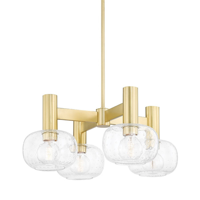 Harlow Chandelier in Clear and Brass.