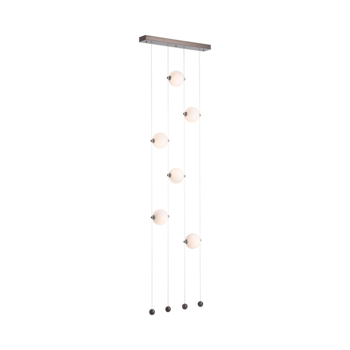 Abacus Floor to Ceiling Plug-In LED Light in 5-Light/Black/Abacus Opal Glass.
