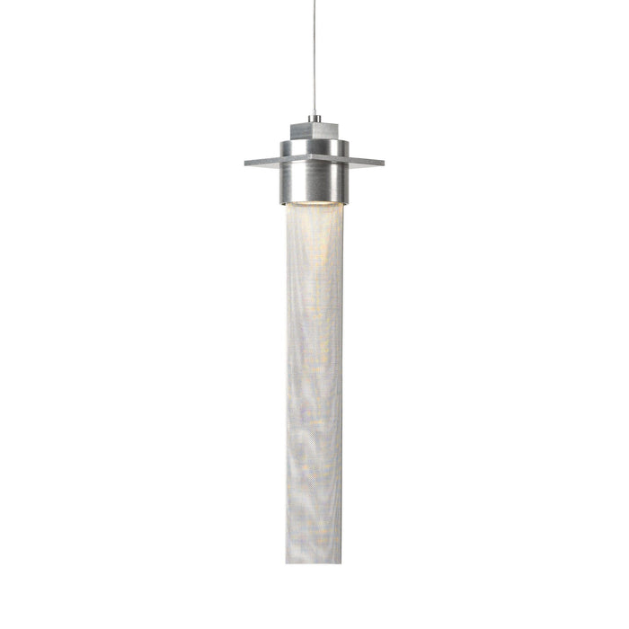 Airis Low Voltage Pendant in Vintage Platinum/Seeded Clear Glass/Single.