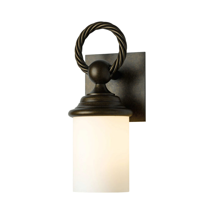 Cavo Outdoor Wall Light in Small/Coastal Black/Opal Glass.