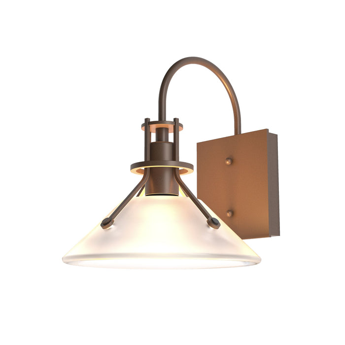 Henry Glass Shade Outdoor Wall Light in Small/Coastal Bronze/Frosted Glass.