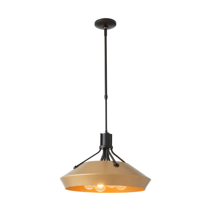 Henry with Chamfer Wide Pendant Light in Bronze/Mahogany.