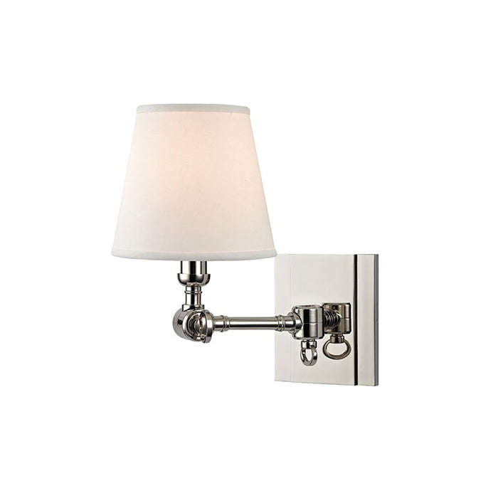 Hillsdale Wall Light in Polished Nickel.
