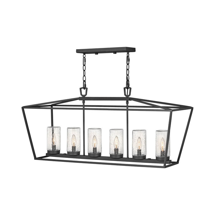 Alford Outside Area Linear Pendant Light in Museum Black.