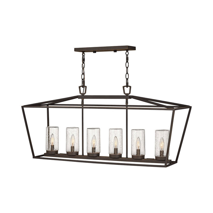 Alford Outside Area Linear Pendant Light in Oil Rubbed Bronze.