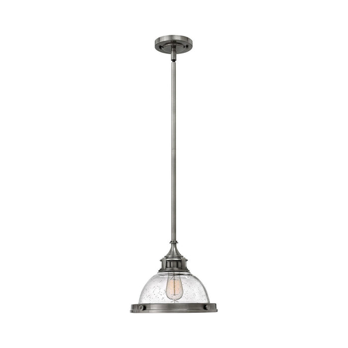 Amelia Mini Pendant Light in Small/Polished Antique Nickel With Clear Seedy.