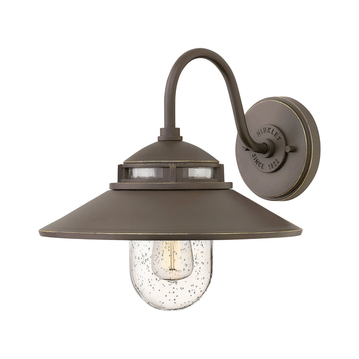 Atwell Outside Area Wall Light in Small/Oil Rubbed Bronze.