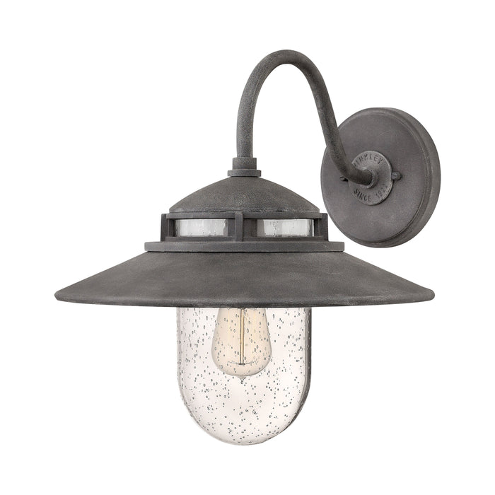Atwell Outside Area Wall Light in Large/Aged Zinc.