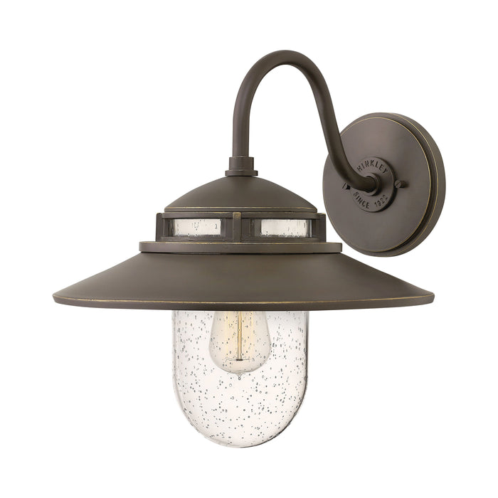 Atwell Outside Area Wall Light in Large/Oil Rubbed Bronze.