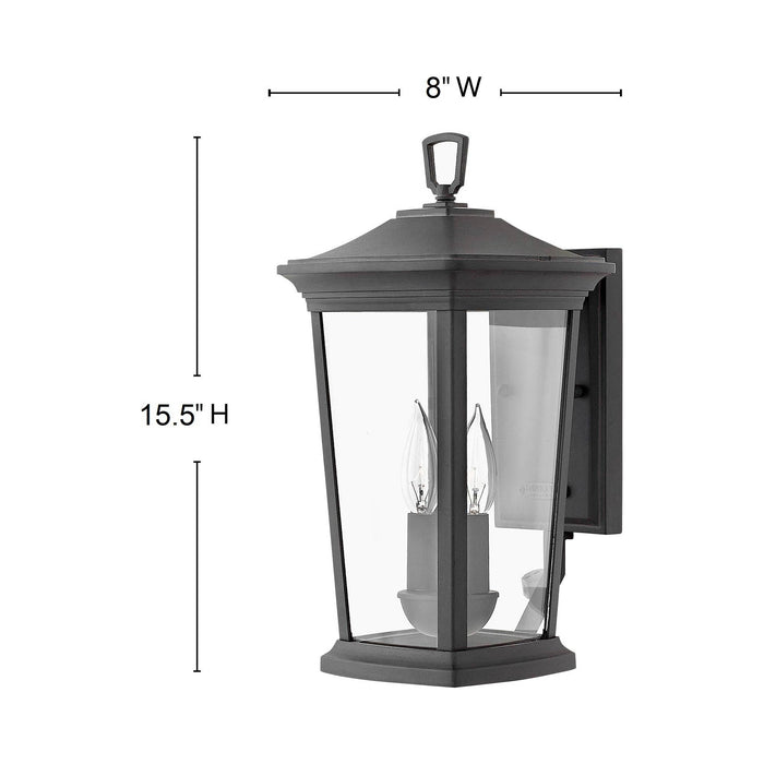 Bromley LED Outdoor Wall Light - line drawing.