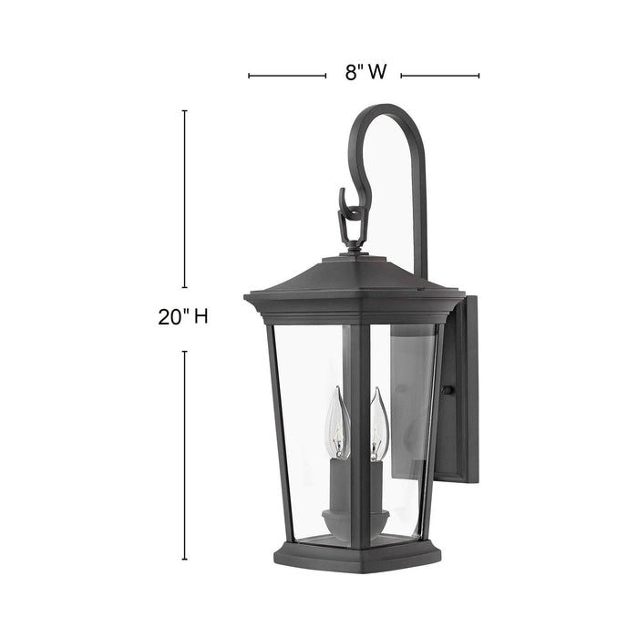 Bromley LED Outdoor Wall Light - line drawing.