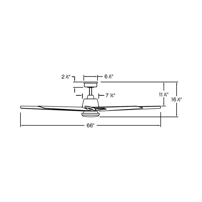 Concur LED Ceiling Fan - line drawing.