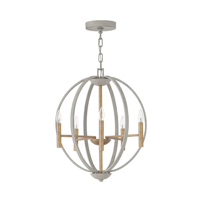 Euclid Chandelier in X-Small/Cement Gray.