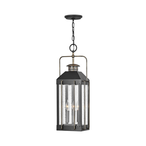 Fitzgerald Outside Area Pendant Light in Textured Black.