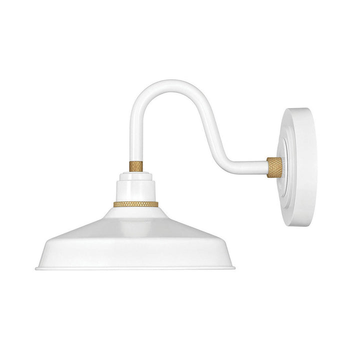 Foundry Outdoor Barn Wall Light in Classic/Gloss White (13.25-Inch).