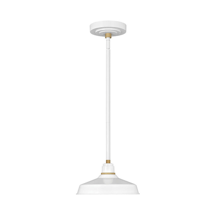 Foundry Outdoor Pendant Barn Light in Classic/Gloss White (9.5-Inch).