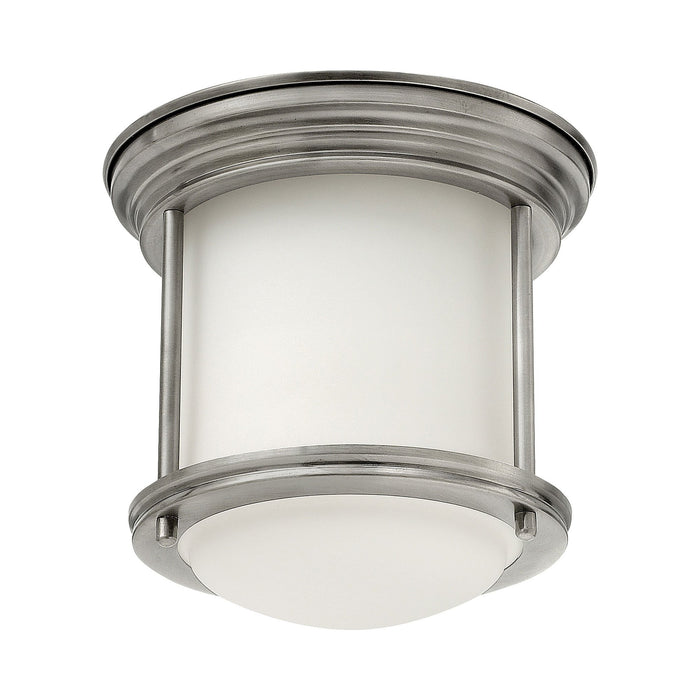 Hadley Flush Mount Ceiling Light in Small/Antique Nickel.