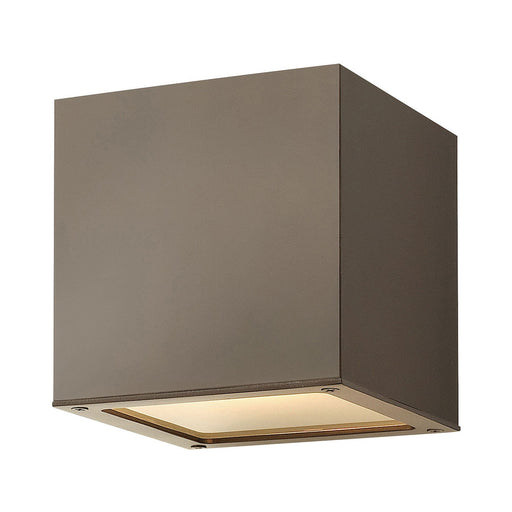 Kube Outside Area Led Wall Light in Bronze.