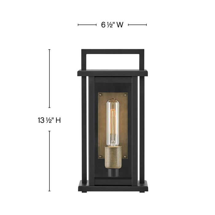 Langston Outdoor Wall Light - line drawing.
