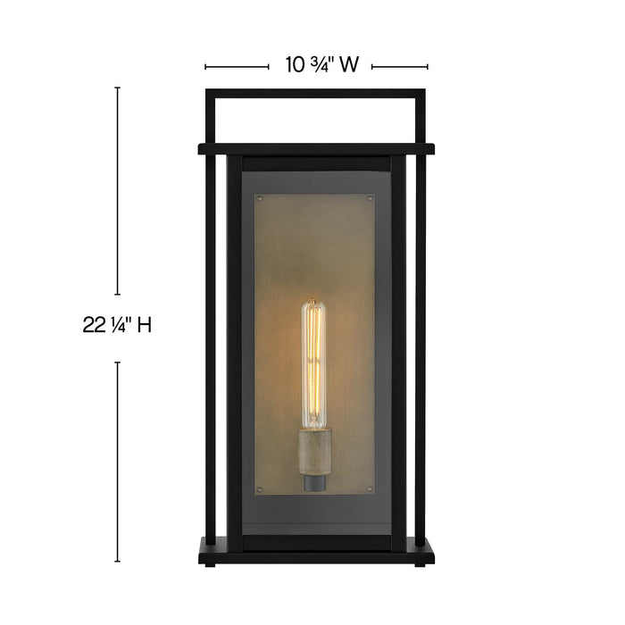 Langston Outdoor Wall Light - line drawing.